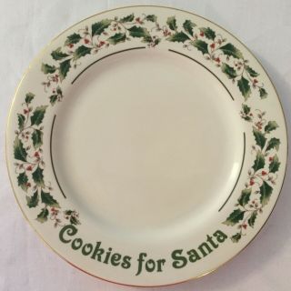Vintage Fine China Japan Holly Holiday (fcj5) Cookies For Santa Plate