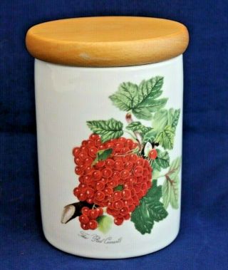 Portmeirion Pomona Red Currant Canister/jar W/wood Lid