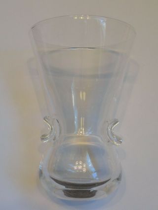Steuben Clear Crystal Art Glass 6 " Waisted Vase,  Signed
