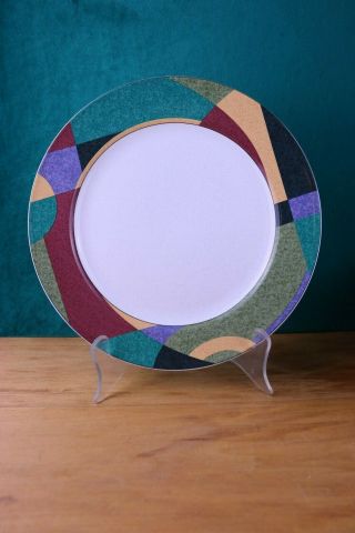 Impulse Dinner Plate Studio Nova Stoneware Multi - Color Geometric Pattern
