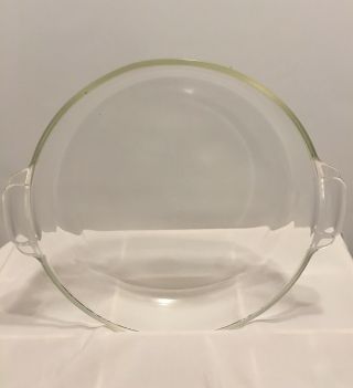 Pyrex 221 B - Ee Clear Glass 8.  25  Round Cake Baking Dish W/ Handles Vintage