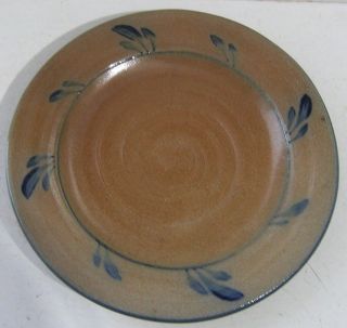 Rowe Pottery Handmade Provincial Pattern 8 3/4 " Salad Plate - Cobalt Blue