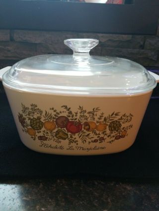 Corning Ware Spice Of Life - 3 Qt.  Casserole Baking Dish With Pyrex Lid A - 3 - B