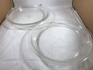 Vintage Pyrex Clear Glass 9 " Pie Plate Dish 10