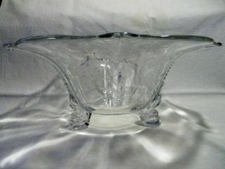 Vintage Cambridge 3 Footed 11 " Horn Of Plenty Etched Bowl In Cond