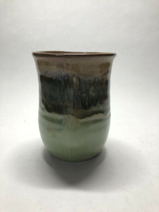 Neher Clay In Motion Right Hand Warmer Mug Green Blue Brown Signed 2012 2