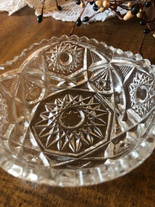 Antique American Brilliant Cut Glass Crystal Bowls Unsigned Pattern 3