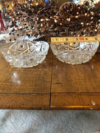 Antique American Brilliant Cut Glass Crystal Bowls Unsigned Pattern 5