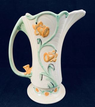 Vintage Ceramic Majolica Floral Shorter & Son Stoke On Trent England Pitcher