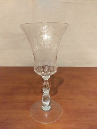 Cambridge Chantilly Etched Elegant Glass Crystal Large Water Goblet Stem 3625
