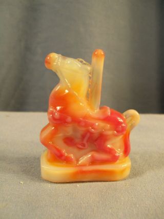 Boyd Art Glass Candy Carousel Mini Miniature Horse Figurine Orange Slag
