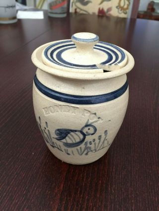 Cedar Swamp Stoneware Honey Pot Artist Signed