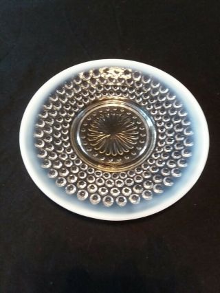 Vintage Fenton Moonstone Opalescent Hobnail Small Dessert Plate Dish 6 1/2 "