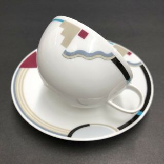 Vtg Studio Nova Mikasa Attitudes Demitasse Espresso Cup And Saucer Art Deco