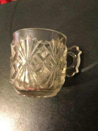 Eapg Rare Antique Cooperative Flint Glass Co.  200 Small Mug “fickle Block”