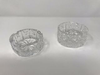 Vintage Pair Two Of Waterford Crystal Ash Trays Bowls