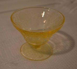 Yellow Florentine Poppy No.  2 Sherbet,  Hazel - Atlas Glass Co 1932 - 1935