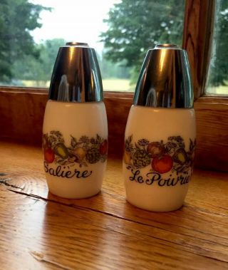 Corning Gemco Spice Of Life La Saliere - Le Poivrier Salt Pepper Shakers Vintage