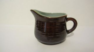 Vintage Red Wing Pottery Creamer Teal & Brown