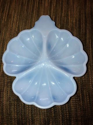 Vintage Doric Delphite Candy Dish Light Blue Jeannette