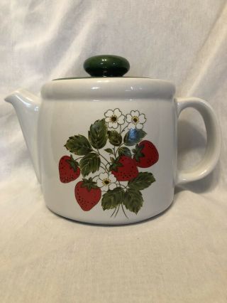 Vintage Strawberry Teapot Mccoy Pottery Ceramic 1418 Tea Pot