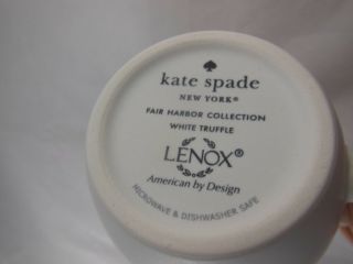 Lenox Coffee Cup Kate Spade York Fair Harbor White Truffle Stoneware Mug 4