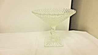 Anchor Hocking Miss America Clear Square Base Pedestal Compote