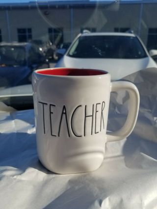 Rae Dunn Teacher Mug Red Inside
