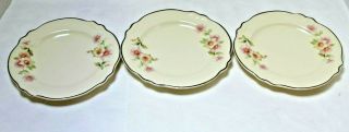 Homer Laughlin Virginia Rose Bread Plates - Set Of 3 - Vintage China