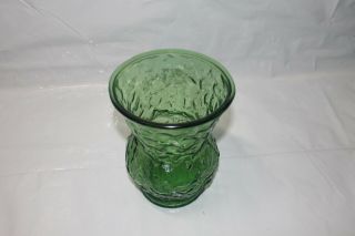 Vintage E.  O.  Brody Co.  Green Crinkle Glass Vase 10 " Tall