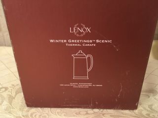 Lenox WINTER GREETINGS Scenic Insulated Carafe Thermos Red Cardinal 2