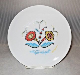 Mid Century Vintage Berggren Porcelain Var Sa God Decorative Salad Plate 7.  5 "