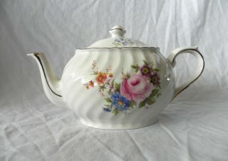 Arthur Wood & Son Pink Rose Floral Teapot 6315 Staffordshire England