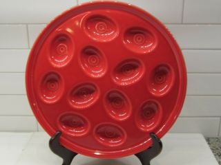 Scarlet Red Fiesta Deviled Egg Serving Tray With Tag