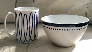 Lenox Kate Spade Charlotte Street West - Soup / Cereal Bowl & Coffee Mug -