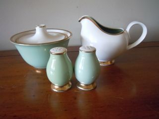 Taylor Smith Taylor Mid Century Mod Classic Heritage Dishes Salt,  Pepper,  Creamer