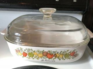 Vintage Corning Ware A - 10 - B Spice Of Life La Romarin Casserole Dish W/ Dome Lid