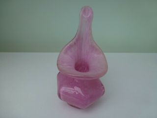 Vintage Glass Vase Alum Bay Isle Of Wight Jack In The Pulpit Pink Swirl