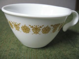 Set of 4 Vintage Corelle Butterfly Gold Hook Handle Cups Hanging Tea Mugs 2