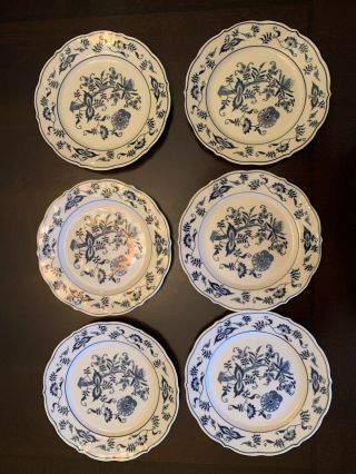 Set Of 6 Blue Danube Japan Salad Plates 8 3/4 Inch Marks On Bottom Shown I