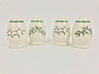 2 Pairs Of Spode Christmas Tree Pattern Salt & Pepper Shakers England
