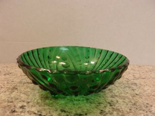 Vintage Emerald Green Hobnail Glass Footed Bowl,  Candy/nut Dish,  1 1/2 " Tall