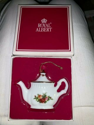 Royal Albert Old Country Roses Teapot Ornament Royal Doulton 1998