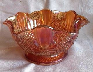 1920s ANTIQUE SOWERBY CARNIVAL GLASS BOWL BOW PATT.  2349 2