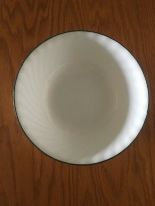 Corelle By Corning Serving Bowl; 8 1/2 Inches Round; White With Green Trim