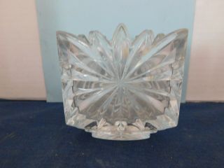 Vintage Triangle Votive Candle Holder Mikasa Clear Lead Glass Starburst