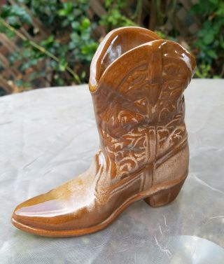 Vintage Frankoma Pottery Cowboy Boot 134