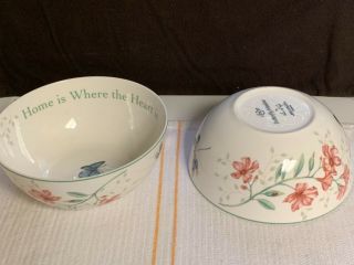 2 - Lenox Butterfly Meadow Sentiment Bowl - Home Is Where The Heart Is