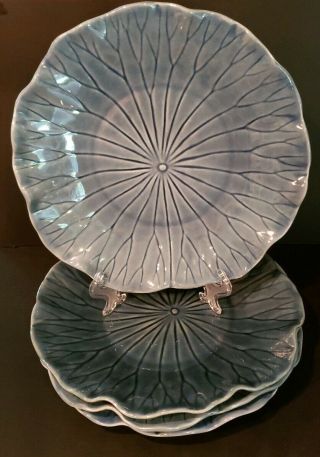 Metlox Poppytrail Lotus Medium Blue Set Of 4 Dinner Plates