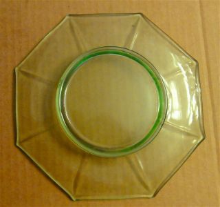 Vintage Depression Green Glass Octagonal Candy Dish